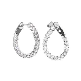 Sterling silver micropave hoop earrings with simulated diamonds
