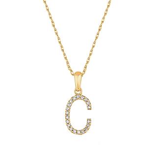 Yellow gold initial pendant