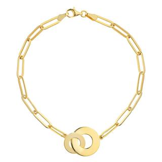 Yellow gold paperclip bracelet