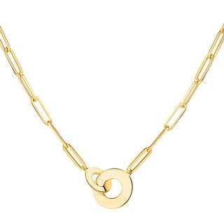 Yellow gold paperclip necklace