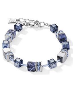 CDL stainless steel bracelet with blue Sodalite and Swarovski crystals