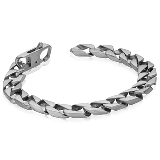 Stainless steel square curb link bracelet