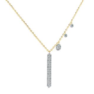 Rose gold diamond dangle necklace
