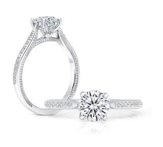 White gold semi engagement ring 