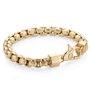 Gold plated stainless steel box link bracelet