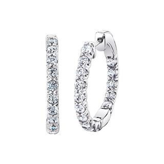 White gold lab grown diamond Inside Out hoop earrings