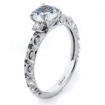 White gold semi mount engagement ring