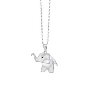 Sterling silver origami elephant pendant