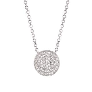 White gold diamond circle pendant