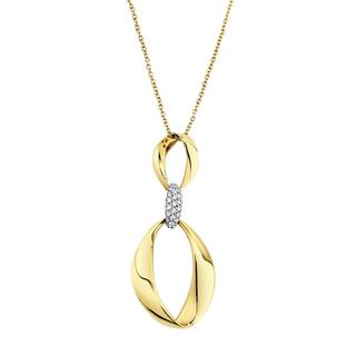 Two tone diamond freeform necklace