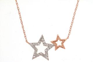 Rose gold diamond star necklace