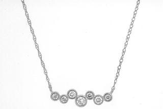 White gold bezel set diamond necklace