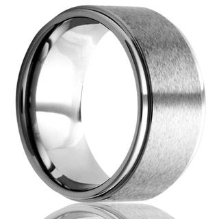 Men's tungsten band with satin finish