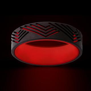 Men's zirconium band with red glow