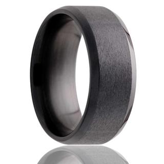 Men's zirconium band with satin center