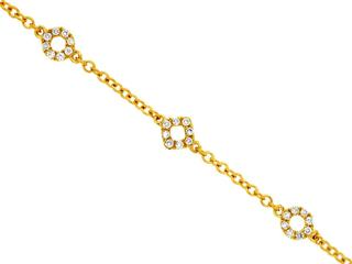 Yellow gold diamond link bracelet