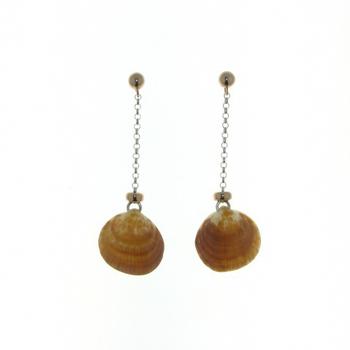 Sterling silver shell drop earrings