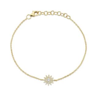 Yellow gold diamond starburst bracelet