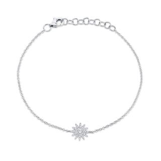 White gold diamond starburst bracelet