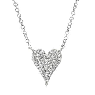White gold diamond heart pendant