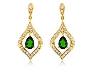 Yellow gold Russalite and diamond earrings