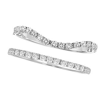Contour diamond wedding band