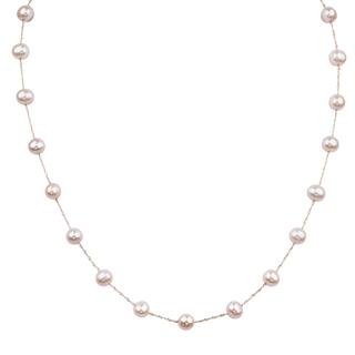 Natural pink freshwater pearl necklace 