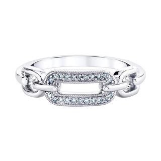 Sterling silver diamond link band