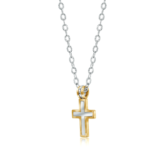 Gold plated stainless steel cross pendant