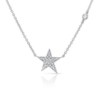 White gold diamond star necklace