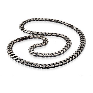 Men's stainless steel matte curb link chain