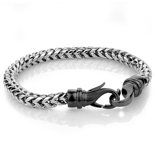 Men's stainless steel  and black bracelet