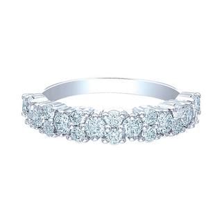 White gold diamond band with assorted round diamonds