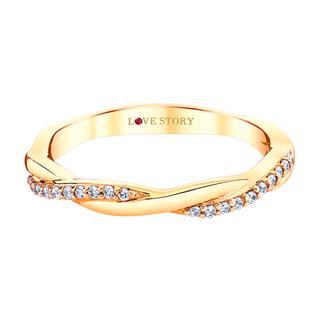 Yellow gold diamond twisted band