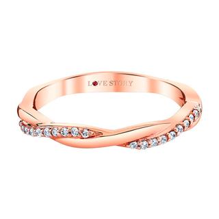 Rose gold diamond twisted band