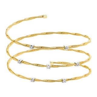 Gold triple row diamond flexi bracelet