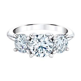 White gold three stone ring