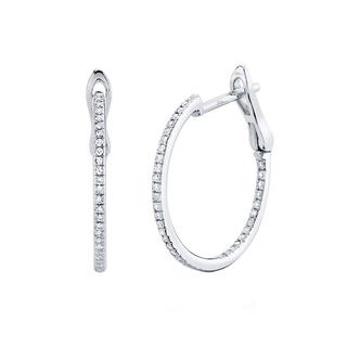 White gold diamond hoop earrings