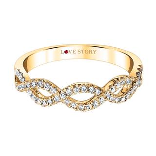 Yellow gold infinity diamond band
