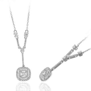 White gold diamond Y necklace