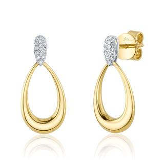 Two tone diamond earrings