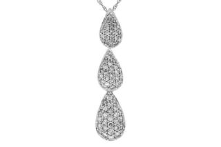 White gold diamond pear shape drop pendant