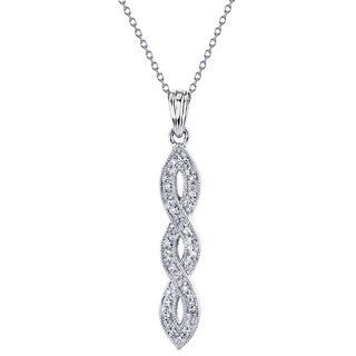 Sterling silver diamond twisted infinity pendant