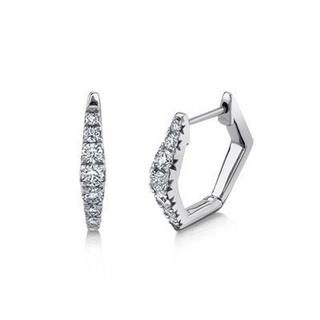 White gold diamond huggie earrings