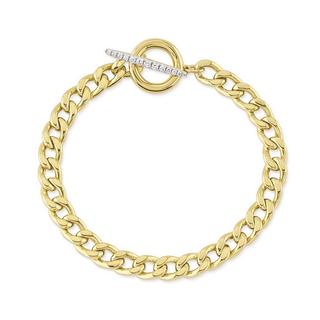 Yellow gold diamond link bracelet