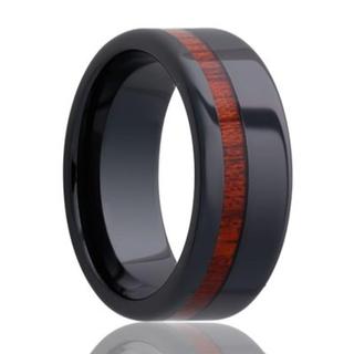 Men'sblack ceramic wedding band