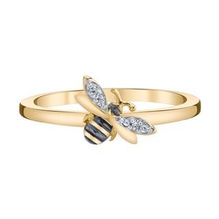 Yellow gold honey bee ring