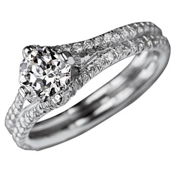 Meteor Cut diamond engangement ring