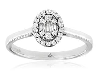 White gold fancy diamond ring