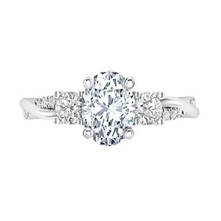 White gold diamond semi-mount engagement ring